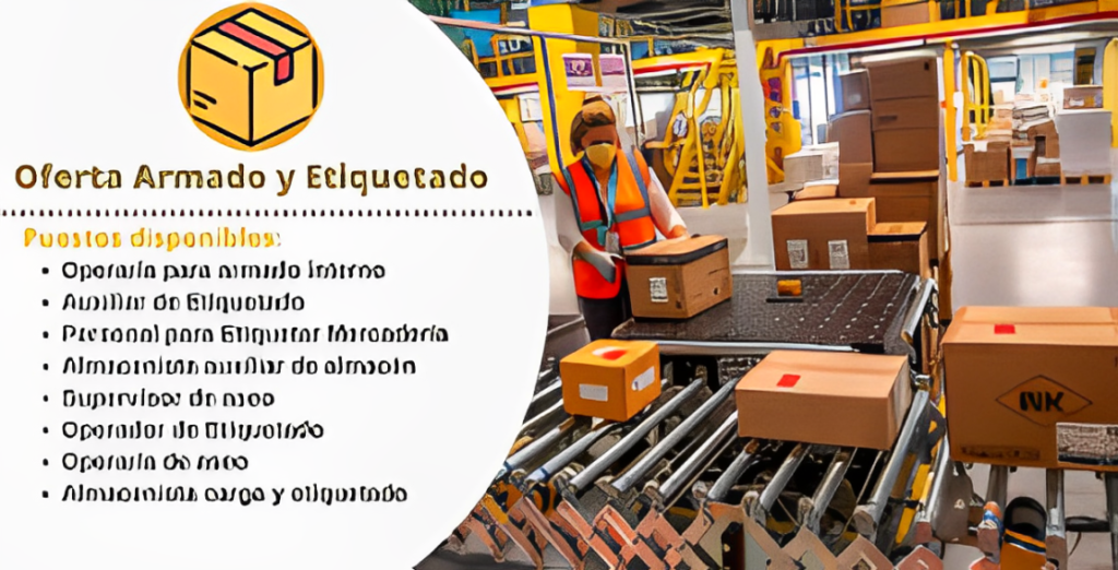 Personal para ensamblaje y etiquetado de productos básicos
